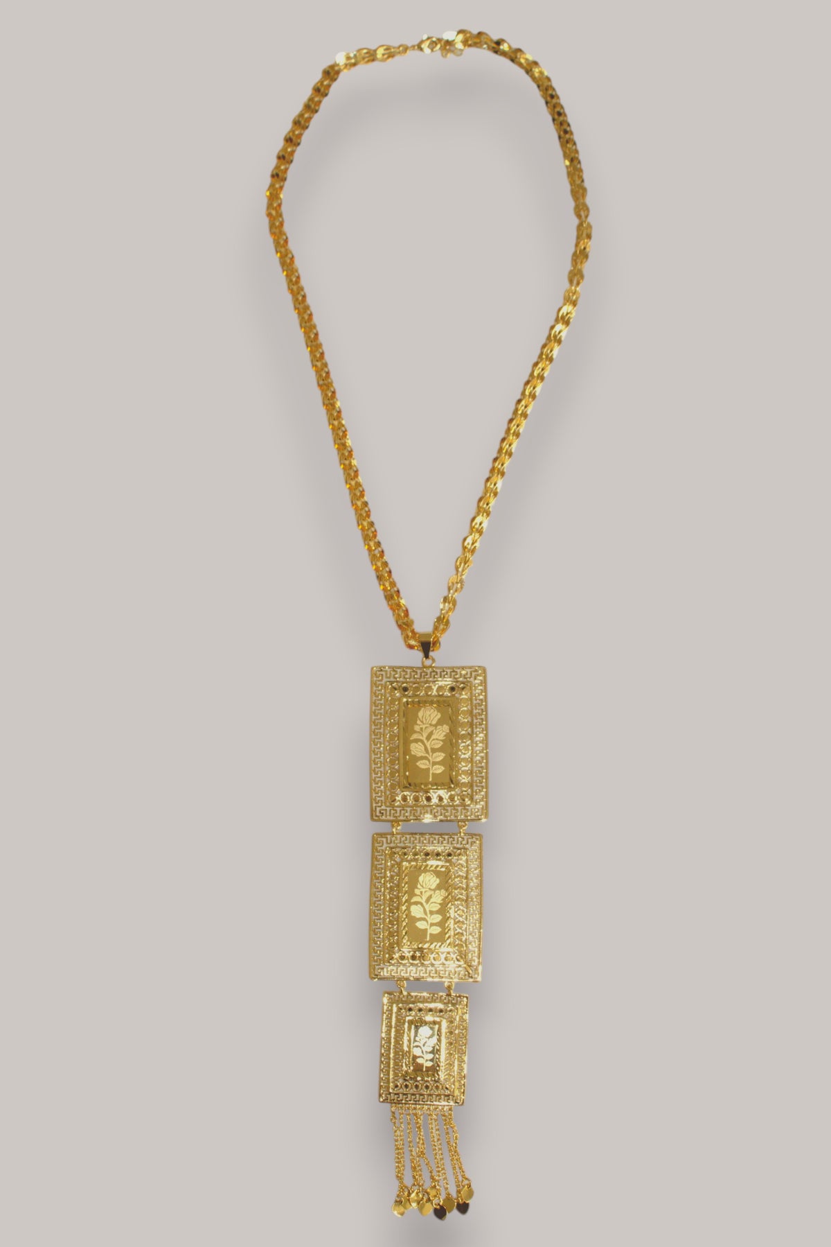 Rectangle Rose Necklace
